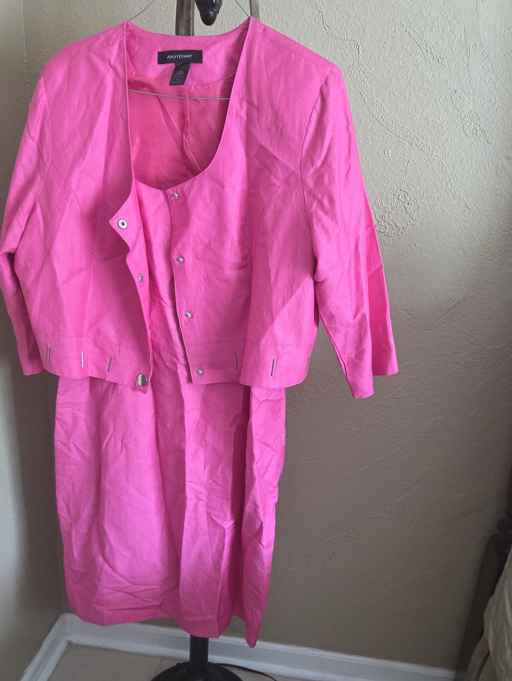 Anne Klein Vibrant Pink Two-Piece Skirt Set